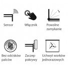 Kosz automatyczny ze stali matowej 12 L MERIDA SENSOR